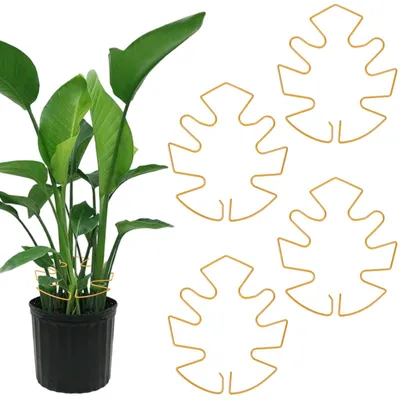 Image de Omgoods - Ensemble de 3 supports pour plantes d'intérieur, avec un design de feuilles unique