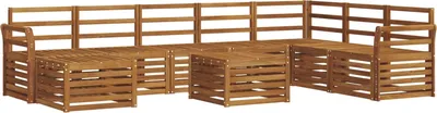 Produktbild von vidaXL Outdoor-Sofagarnitur 9 stk. Natur