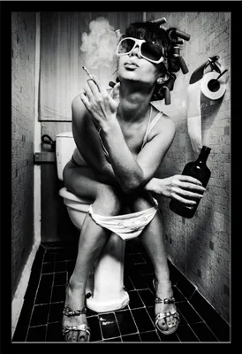 Produktbild von Toilet Cam - Party Hard - Poster Plakat Druck - Größe 61x91,5 cm MDF-Rahmen schwarz