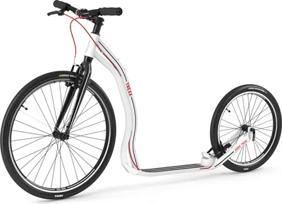 Produktbild von Yedoo Trexx Sport Alloy Roller Scooter Tretroller - für Erwachsene und Teenager, bis 130 kg, mit Luftreifen 26/20 und verstellbarem Lenker Weiß