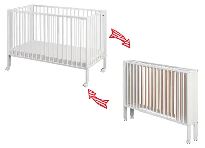 Produktbild von tiSsi® Faltbett / Kinderbett Buche weiß incl. Matratze