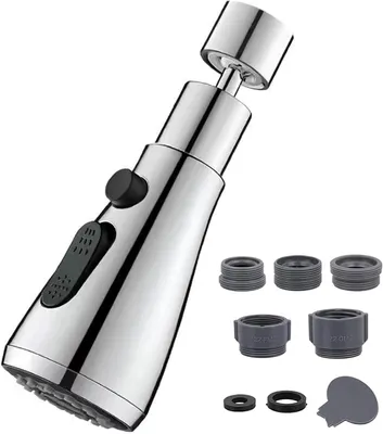Imagen del producto de Adaptador para grifo, giratorio 360 grados, 3 modos, multifuncional, para cocina y baño