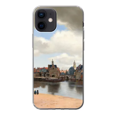 Produktbild von MuchoWow® Handyhülle Schutzhülle Hülle für iPhone 12 Ansicht von Delft - Gemälde von Johannes Vermeer Silikon Softcase Handy Hülle - Schutzhülle