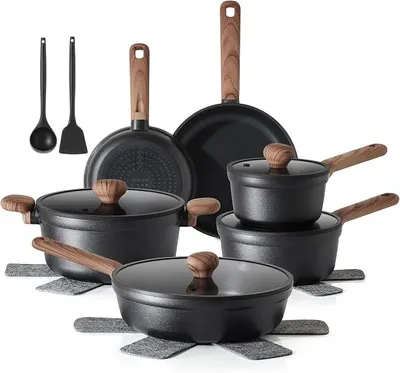 Imagen del producto de Conjunto de 17 piezas: ollas y sartenes, juego de cocina, color