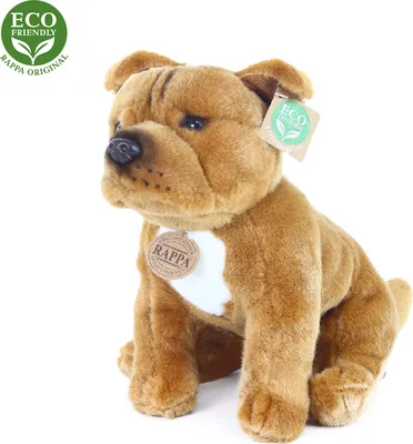 Obrázek produktu pro Rappa Plyšový pes stafordšírský bulteriér sedící 30 cm ECO-FRIENDLY