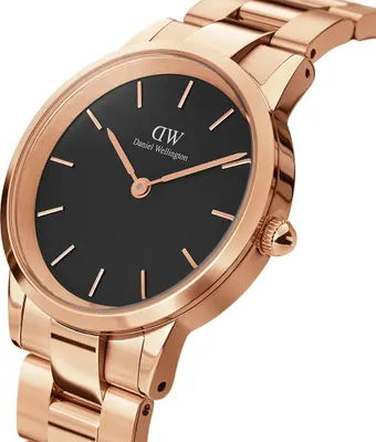 Image de Daniel Wellington Montre Femme DW00100212 Acier inoxydable Bracelet métal noir or rose