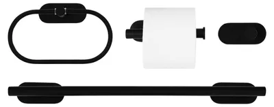 Productafbeelding van Set van 4 Badkameraccessoires RVS Zwart