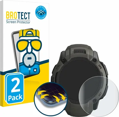 Produktbild von 2x BROTECT Fullscreen Schutzfolie für Garmin Instinct 2X Solar Displayschutz Folie Fullcover Matt Entspiegelungsfolie