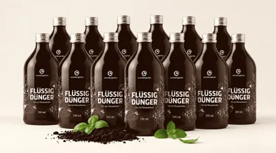 Produktbild von 12x Universal Flüssigdünger mit 15 % Pflanzenkohle 330 ml - Wundergarten Organischer Pflanzendünger, Zimmerpflanzen, Blumen, Gemüse, Kräuter & Balkon
