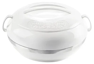 Image de Thermos pour aliments - Récipient isotherme pour aliments - 3,5 litres - Acier inoxydable - Blanc/Gris