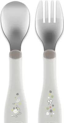 Produktbild von Chicco 00016102350000 Besteck für Kleinkinder Kleinkind-Besteck Grau Edelstahl