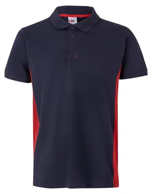Produktbild von VELILLA Uni Bicolor Manga Corta; Azul Navy Y Rojo; Talla Zweifarbiges Poloshirt Mit Kurzen Ärmeln, Marineblau Und Rot, S EU