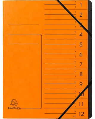 Image de Exacompta 541204E Classeur à levier - 12 compartiments, A4, carton Colorspan, orange