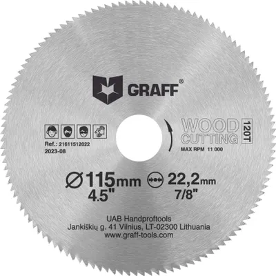 Productafbeelding van Cirkelzaagblad 115 mm voor hout en kunststof, 120 tanden