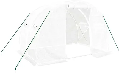 Produktbild von vidaXL Gewächshaus mit Stahlrahmen Weiß 6 m² 3x2x2 m