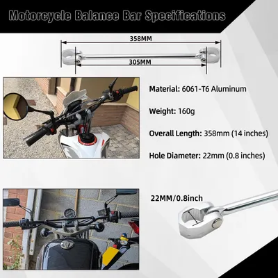 Obrázek produktu pro Univerzální, nastavitelné vyvažovací tyče pro motocykly, vyrobené z hliníku