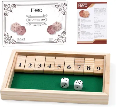 Obrázok produktu pre Hra s kockami Shut The Box, pre 1 hráča, strategická a matematická, vzdelávacia hra pre rodiny