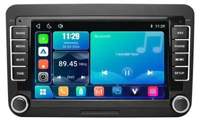 Obrázok produktu pre 7-palcový dodatočne montovateľný autorádio pre systém Linux pre modely VW Golf 5, 6, Passat B7, Touran, Tiguan 5N, T5 s funkciami CarPlay a Android, bezdrôtovým pripojením, USB, Bluetooth 5.1 a RDS