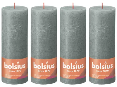Immagine prodotto di set di 4 candele a colonna - Altezza 19 cm - Diametro 6,8 cm - Rustico - Eucalipto