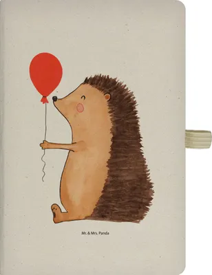Produktbild von Mr. & Mrs. Panda Adressbuch Igel Luftballon - Transparent - Geschenk, Tagebuch, Geburtstagskind, notizbuch a4, Lustige Sprüche, Kladde, Geburtstag, Journal, Glückwunsch