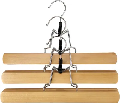 Produktbild von TrendLine Hosenklemmbügel Holz natur 3 Stück