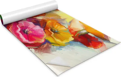 Obrázek produktu pro Samolepicí fólie na nábytek - Dekorační fólie - Stolní nábytek - Lze stříhat na míru - Barevné květy - 100 x 50 cm