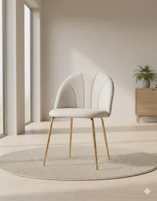Produktbild von Elegantes gepolstertes Esszimmerstuhl Samt Grau mit Goldenen Beinen – Glamour-Design, robuster Stahlrahmen