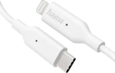 Produktbild von Hama 00201598, 1 m, Lightning, USB C, Männlich, Männlich, Weiß