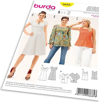 Obrázok produktu pre Strih Burda 6685 - Empírové šaty, blúzka