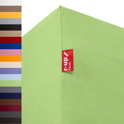 Produktbild von r-up Passt Spannbettlaken 90x200-100x200 bis 35cm Höhe grün 100% Baumwolle 130g/m²