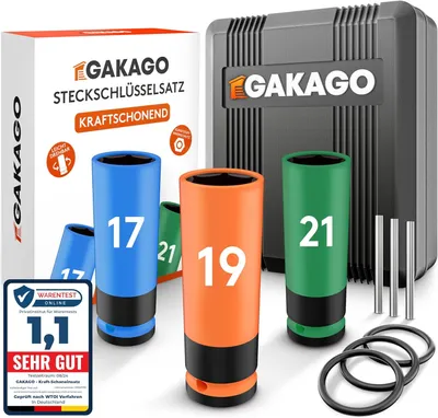 Produktbild von Gakago Kraft-Schoneinsatz Radschrauben Nuss Set Steckschlüssel