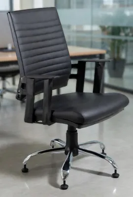 Produktbild von Ergonomischer Bürosessel Schwarz mit Kunstlederbezug