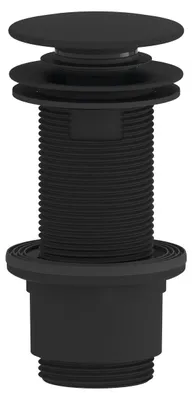 Produktbild von Sapho Waschbecken-Ablaufgarnitur 5/4“, klick-klack, großer Stopfen, 10-80mm, ABS / schwarz matt