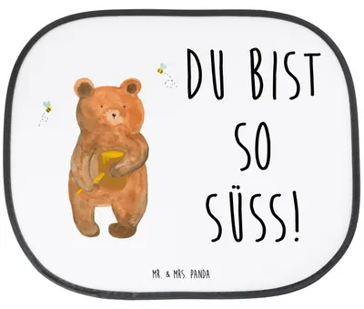 Produktbild von Mr. & Mrs. Panda Sonnenschutz Autoscheibe Bär Honig - Weiß - Geschenk, Partner, Fürs Auto, seitenscheiben, Pkw, Liebe, Sonnenblende, Verliebte, Teddy