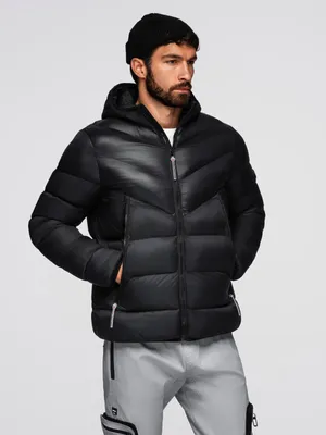 Obrázok produktu pre Ombre Clothing Pánska zimná bunda Ahe čierna M