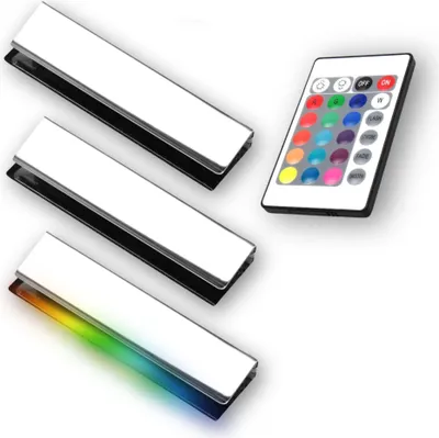 Produktbild von kalb | LED RGB Glaskantenbeleuchtung Vitrinenbeleuchtung Clip Glas 3er Set