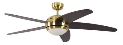 Zdjęcie produktu dla Wentylator sufitowy Melton mosiądz / wenge 132 cm z oświetleniem i pilotem zdalnego sterowania