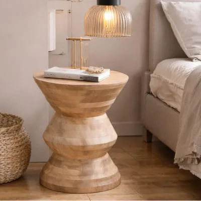 Produktbild von Massivholz Beistelltisch KITAR-B 50cm Mangoholz natural Handmade