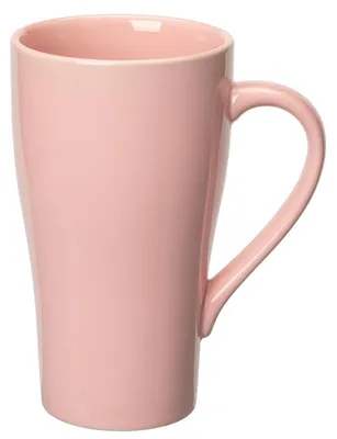 Image de Grande tasse en céramique de 500 ml, mug rose avec anse, compatible lave-vaisselle et micro-ondes