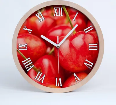 Produktbild von Holzuhr 30fi cm wanduhr - weiße Spitzen - Kirsche