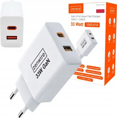 Produktbild von Rychlonabíječka Cube GAN III 33W USB-C USB-A napájecí adaptér Rychlé nabíjení pro iPhone Samsung Zenwire YMS-618
