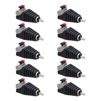 Produktbild von 10x Cinch RCA-Stecker Adapter > Terminal Block 2 Pin Druck Klemmen Kabel Verstärker