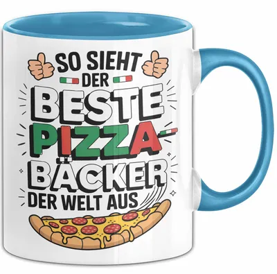 Produktbild von Pizzabäcker Tasse Geschenk Bester Pizzabäcker für Koch (Blau)