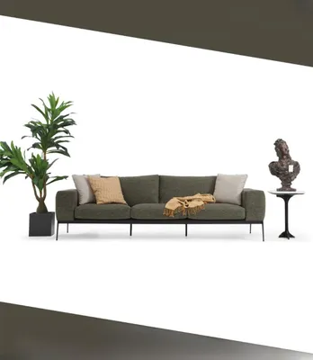 Immagine prodotto di Divano a due posti 2 posti in tessuto grigio design moderno soggiorno poliestere