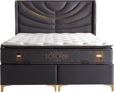Produktbild von Villa Möbel Bett Set Toscana 160x200 Anthrazit, Bett Set (mit Matratze), Bett mit Stauraum