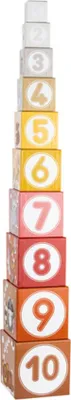 Produktbild von Playtive Stapelturm mit 10 Würfel Motorik ab 1 Jahr mit Zahlen Buchstaben Tieren Rot