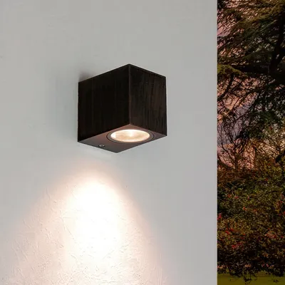 Produktbild von Wandleuchte außen GU10 IP44 Braun Haus Hof Aluminium Modern Wandlampe außen AALBORG