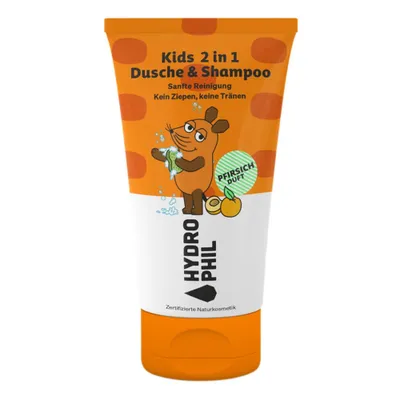 Produktbild von Hydrophil 2in1 Dusche & Shampoo "Die Maus", Duschgel, 200 ml, Unisex, Körper & Haar, Empflindliche Haut, Pfirsich