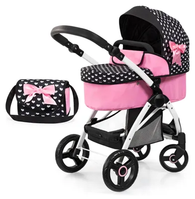 Obrázok produktu pre Bayer Design 17560AA City Max kočík pre bábiky s taškou, výškovo nastaviteľný, otočné predné kolesá, možnosť prestavby na jogger, integrovaný košík