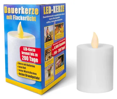 Zdjęcie produktu dla Świeca LED do grobu zasilana bateriami, zapewniająca do 200 dni świecenia – świeca LED do grobu z ciepłym, migoczącym efektem, odporna na warunki atmosferyczne i wielokrotnego użytku – świeca na cmentarz, świeca pamiątkowa, świeca do wiecznego zapalenia do lampy nagrobnej